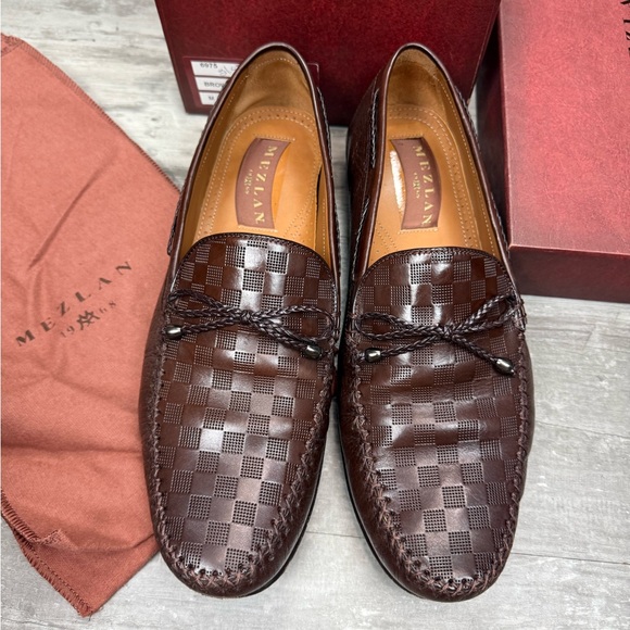 Mezlan Brown Woven Leather Loafers main image 8